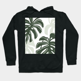 Green Monstera leaves pattern Hoodie